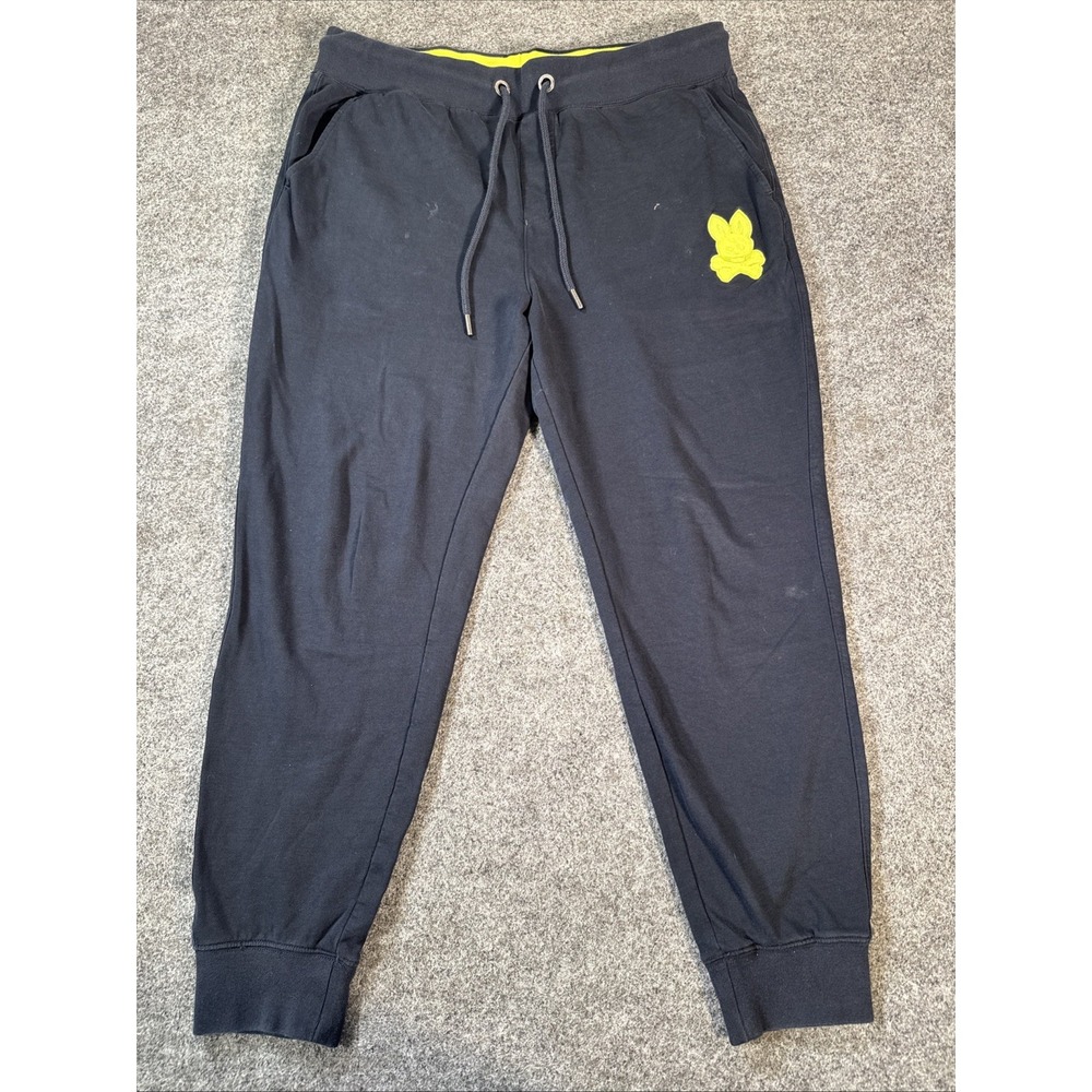 Psycho Bunny Jogger Sweatpants Men's Large Blue  Embroidered  Logo